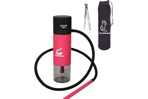 ASANMA Car Hookah, Portable Hookah Set Travel Hookah Small Hookahs Mini Hookah Shisha for Car Outdoor Travel Shisha Sheesha Narguiles Smoking (Red)