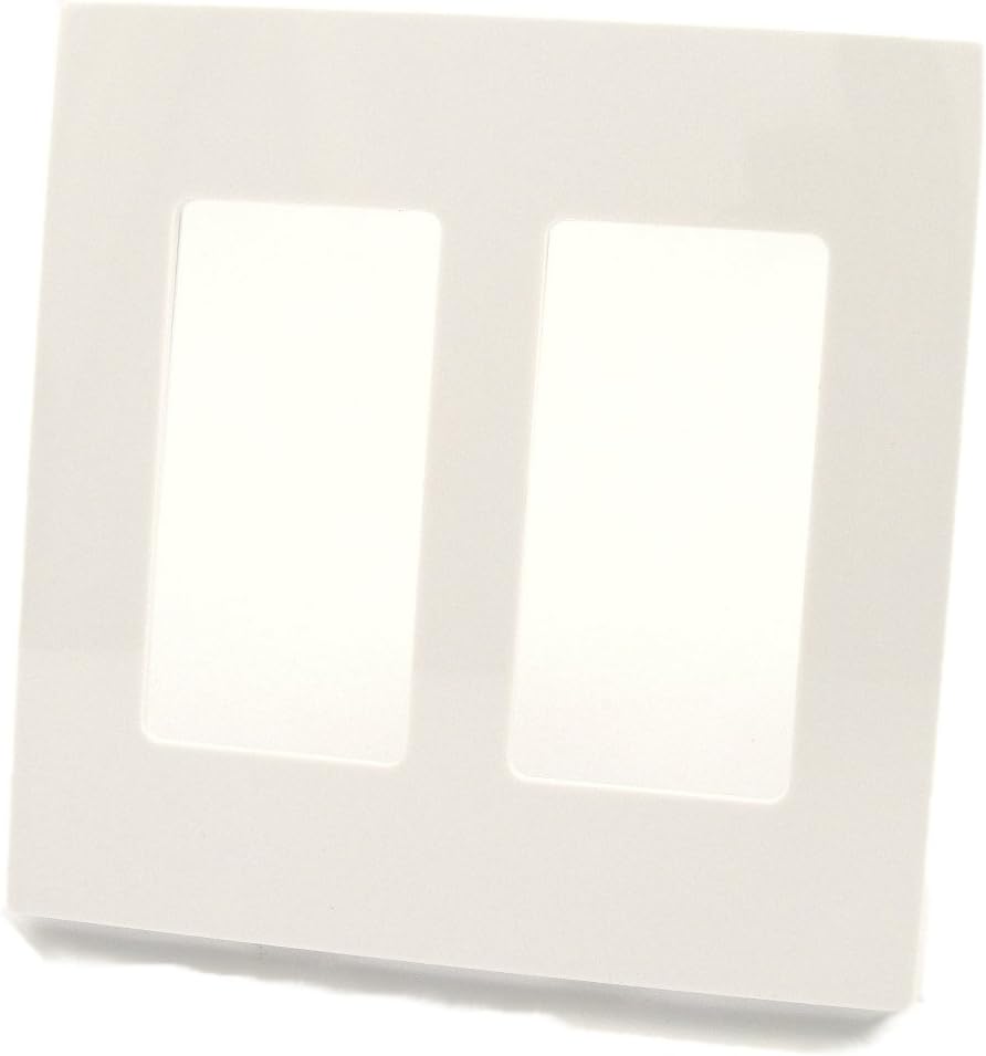 Leviton 80309SW 2Gang Decora Plus Wallplate Screwless SnapOn Mount