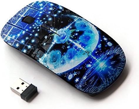 Planetar Colorful PrinTed Ultra-thin Wireless Optical 2.4Ghz Mouse - Black ( Crustal Ball Future Telling Stars )