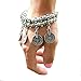 SUNSCSC Silver Plated Coin Drop Belly Bracelet Dance Bangle Ethnic Bohemian Jewelry Anklet Chain Alloy
