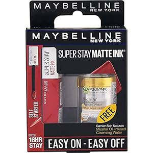 Maybelline New York Bi-Phase Micellar Makeup Remover Free with Superstay Matte Ink, Matte Finish, 100 g Corals (Pack of…