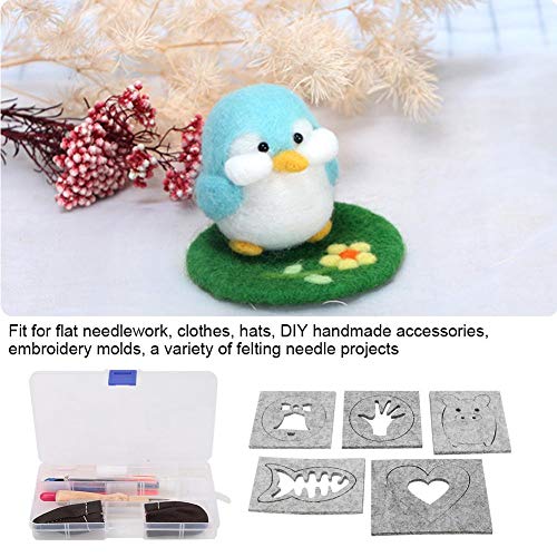 Bicaquu Needle Felting Poke Tool Kits Wool Felt Template Mould DIY Handcraft Accessories - Thumbnail 6