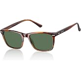 CARFIA Retro Polarized Sunglasses for Men Women | Premium Lightweight Acetate, Outdoor UV400 Protection Anti-Glare Lens,With Leather Case