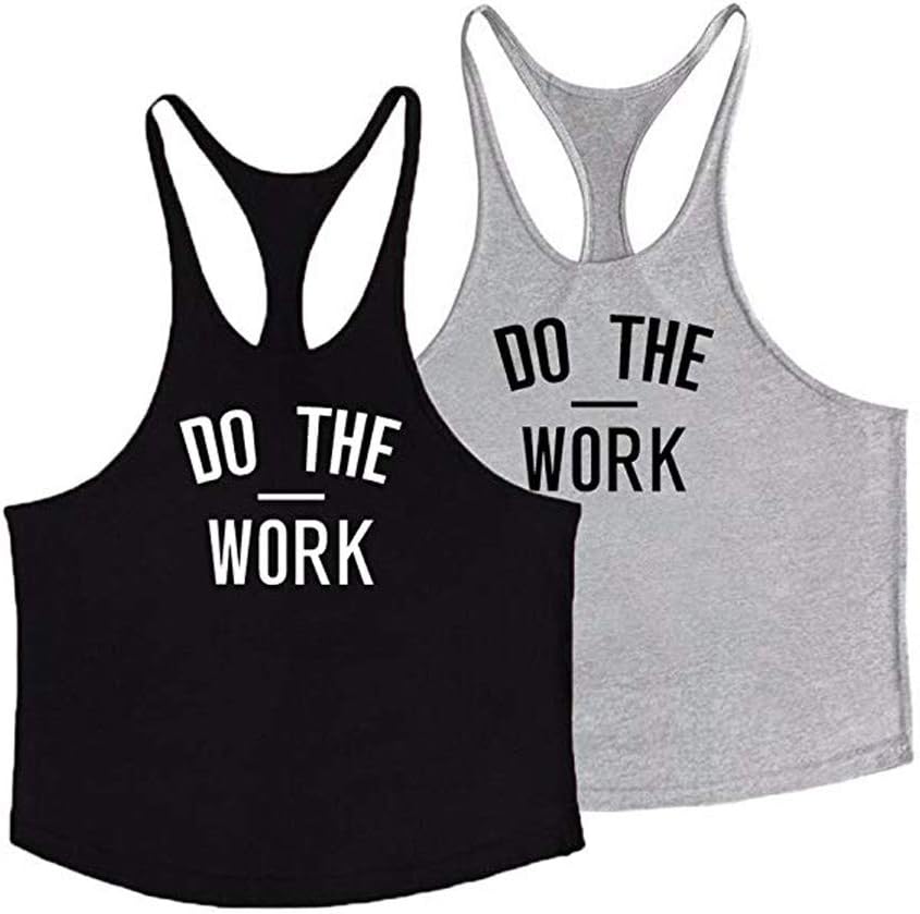 JoofEric Men's Bodybuilding Stringer Y-Back Gym Tank Tops Workout Fitness Vest