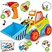 JOYIN Take-Apart Truck Toy DIY Construction Bulldozer Assembly Light and Sound Car Truck with Drill and Tools, LED Light Up for 3 4 5 Years Old Boys Girls, Toddler Learning, STEM Educational Gift