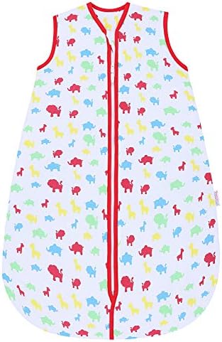 Snoozebag Baby Sleeping Bag Hot Weather Summer 3-6 Years 1.0 Tog Sleep Blanket Jungle Fun Toddler Design 100% Cotton Unisex Nursery Multi-Coloured Front Zip