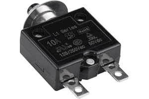 Aramox 10A Thermal Circuit Breaker, Manual Reset Push Button Switch, Over Current Overload Protector