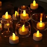 Realistic and Bright Flameless LED Tea Light Battery Operated Set of 24 - for Seasonal & Festival Celebration