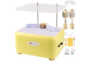 Buenoarte Portable Stained Glass Grinder Machine, Glass & Ceramic Grinding Tool Kit For DIY Craft，Mini Glass Grinder Machine (Yellow)