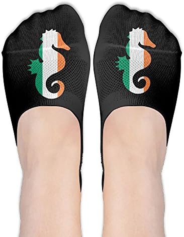 Irish SEA Horse Socks Boat Low Cut Thin No Show Deodorant Sock Non Slip For Women