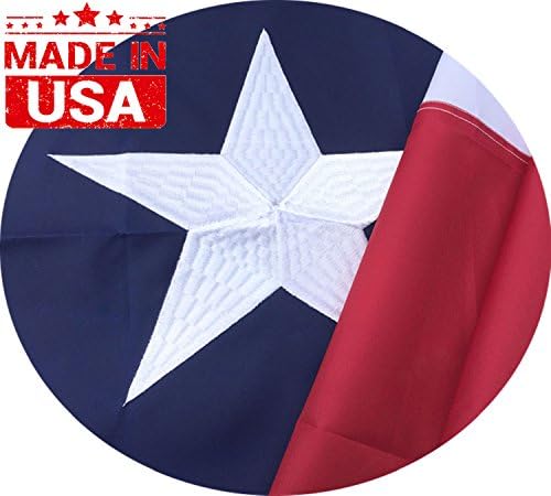 Texas State Flag 5x8 Ft with Embroidered Stars, Sewn Stripes and Long Lasting Nylon, UV Protected, Best 5 by 8 USA Flag and Texas Flag by WINBEE