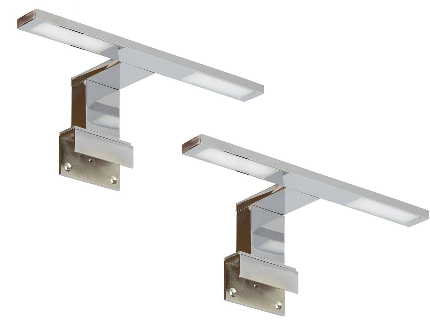 2er Set moderne, 2flammige LED Badezimmer Spiegelleuchten COMO in