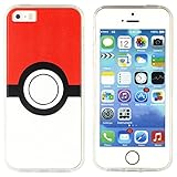 BRILA iPhone 5 5s SE SE2 case, Pokeball Pattern case for iPhone 5s, iPhone SE, iPhone SE2 Cute case
