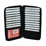 Genuine Leather Zipper Wallet Business & Credit Card Case Holder Bifold #729CF