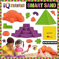 IQ BUILDER | Sensory Toys | Creative Educational Art Play Sand for Boys and Girls Ages 3 4 5 6 7 8 9 10 Year Old + | Fun MOLDABLE Synthetic Beach Sand KIT for Children | Best Toy Gift for Kids