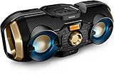 Philips Bluetooth Boombox Bundle [3] Piece Set Includes Light up Speaker Boombox 3.5mm Wireless Bluetooth Receiver; Stream Music from Device Through Any Home or Car Speaker + A 3.5mm AUX Cord