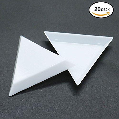 HUELE 20 PCS Bead Sorting Trays Triangle Green Plastic