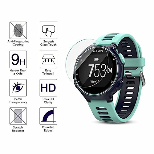 YANSHG For Garmin Forerunner 735XT Watch Tempered Glass Screen Protector, Anti-scratch Ultra Clear 9H Tempered Glass Protector