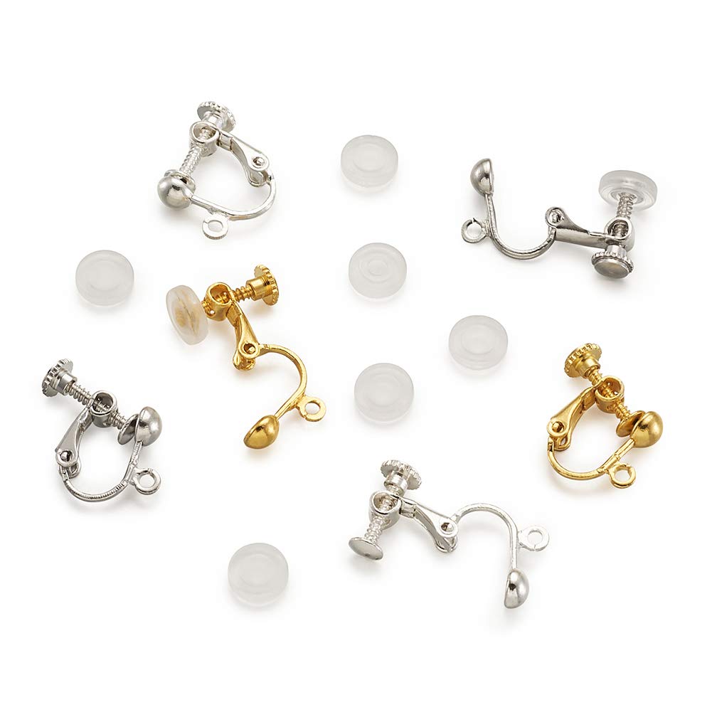 Craftdady 30pcs Mixed Colors Clip-on Earring Converters with Comfort Earring Pads for Non-Pierced Studs