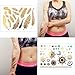 COKOHAPPY 6 Sheets Fake Jewelry Metallic Temporary Tattoo , Universe Wing Feather Dream Catcher Gold Silver