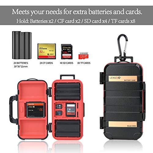 Camera Battery and Memory Card Storage Case, SD CF Memory Cards Holder