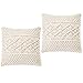 Dahey Throw Pillow Cover Macrame Pillow Case Decorative Cushion Cover for Bed Sofa Couch Bench Car Boho Home Decor,Set of 2(Pillow Inserts Not Included),17 Inches