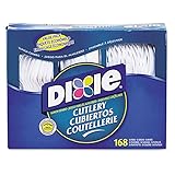 Dixie DXECM168 White Foods Heavy-Duty Cutlery - 168 Pieces