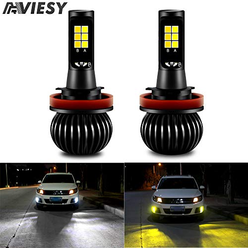Viesyled H11 H8 H9 LED Fog Light Bulbs Dual Color White Yellow, Super Bright 70W 5000LM 3030SMD Fog Light 6000K White/3000K Yellow Replacment for Vehicle Car DRL Fog Lights - Thumbnail 7
