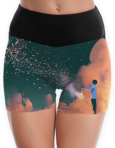 HIFHbvc Firefly Women's Fashion Polyester Yoga Shorts Workout Soft Sports Shorts