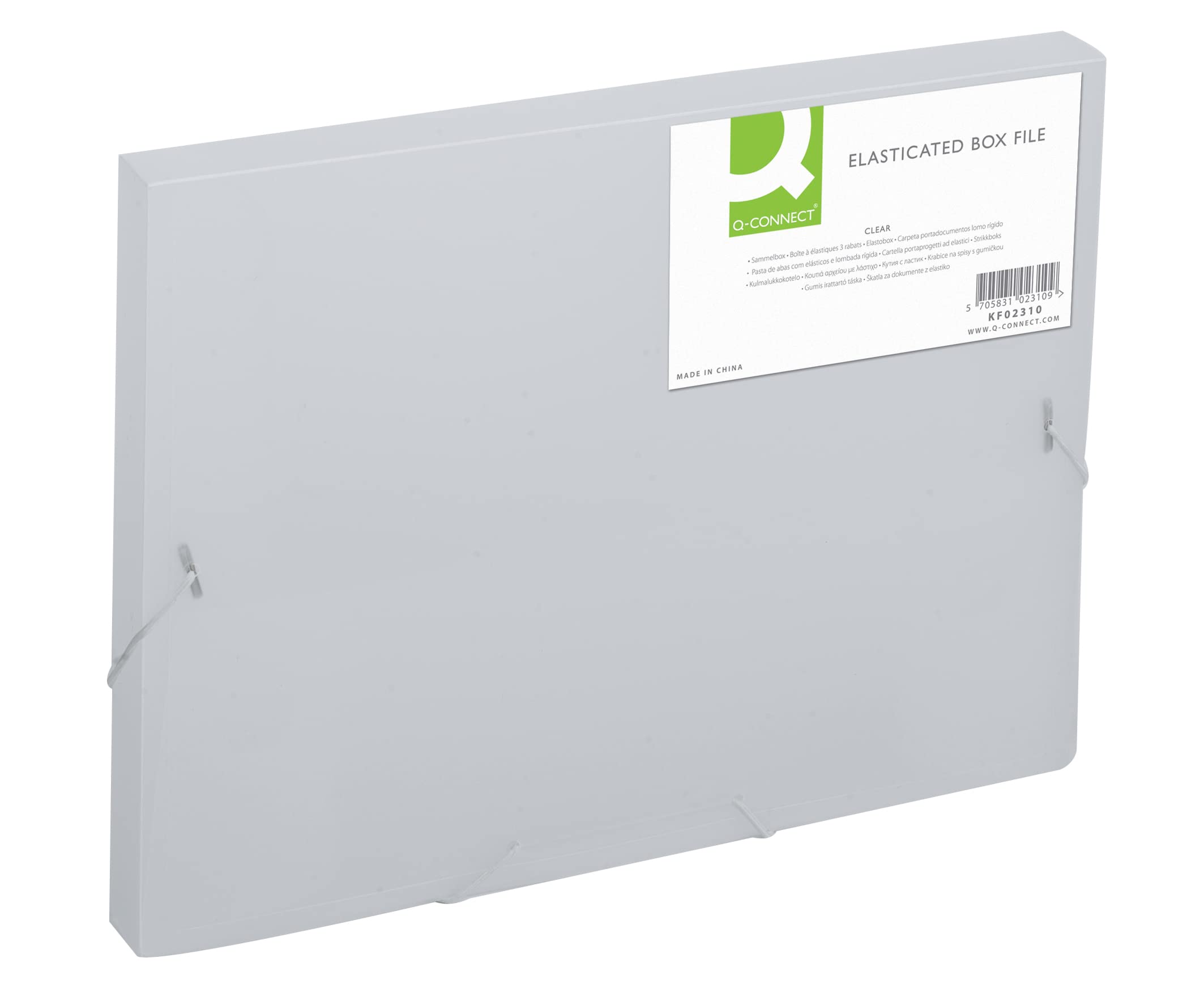 Q-Connect Elasticated Folder 25mm A4 Clear KF02310