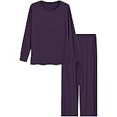 Latuza Women's Petite Pajama Set Viscose Petite Length Tunic Top Wide Leg Pants