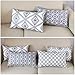 Slow Cow Linen Embroidered Lumbar Cushion Cover Pillowcase Geometric Pattern Designs Rectangular Throw Pillow Cover 12 x 20 Inches Navy Blue