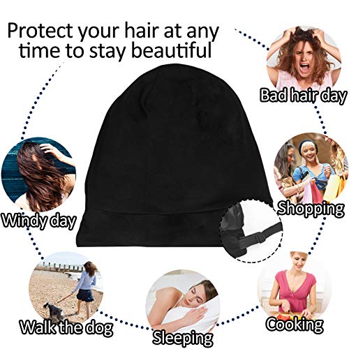 Satin Lined Sleep Slouchy Cap Curly Girl Slap Headwear Gifts for Frizzy