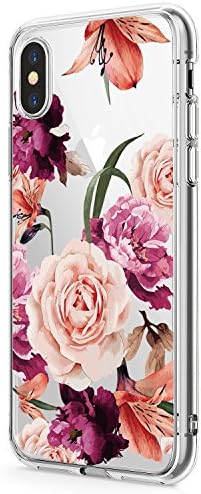 Case Compatible with iPhone Xs Max XR Phone Case Silicone Gel Rubber Clear Flower TPU Bumper Shockproof Protective Cover