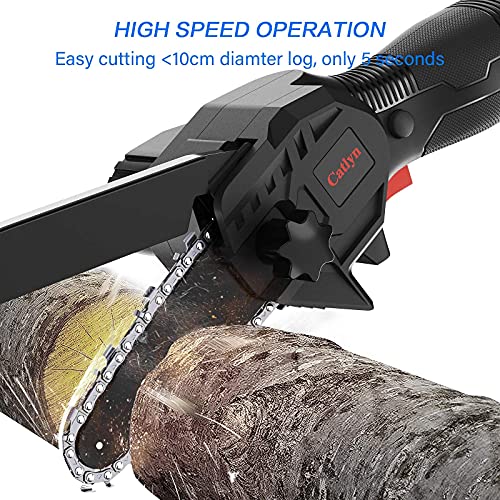Mini Chainsaw Cordless, 4-inch Electric Portable Chainsaw with 2pcs Lithium Batteries Pruning Shears Chainsaw, One-hand… - Image 3