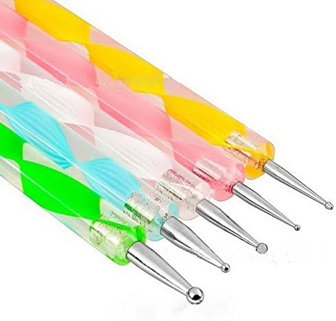 Goliton Nail dotting pen marbleizing tool nail polish paint manicure dot nail art set Nail Art Design Nail Painting Dotting Detailing Pen (5PCS)