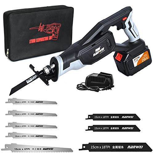 Kacsoo Akku-Säbelsäge, 20 V, 4,5 Ah, 3000 SPM, SDS, bürstenloses Säbelsäge-Set, variable Geschwindigkeit, 4…