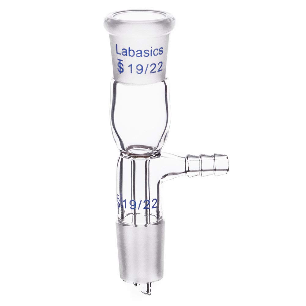 Labasics Glass Vacuum Take Off Adapter, Straight, Short Stem with 19/22 Joints