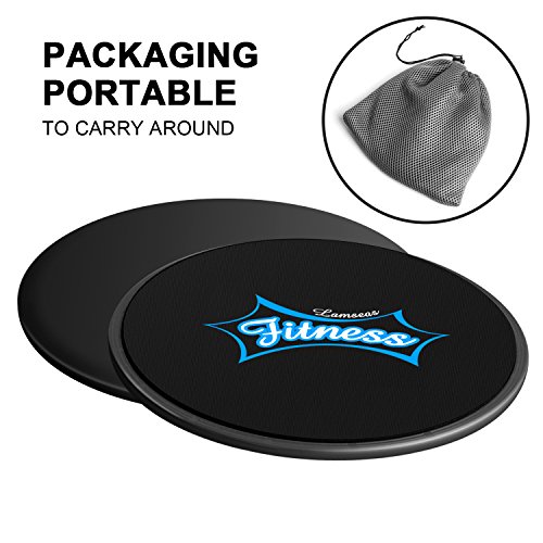 LAMSEA Sliders Fitness, Dual Sides Strength Slides Workout Slider Gliding Discs for Exercise Sliders, Core Discs Sliders Perfect Used on Carpet or Hard Floors - Thumbnail 4