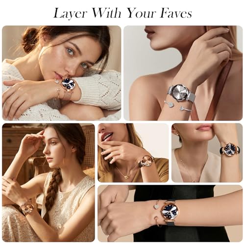 CIVO Watches for Women Watch Ladies Mesh Waterproof Leather Luxury Minimalist Elegant Stainless Steel Band Wristwatches Fashion Dress Business Casual Quartz Watch