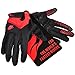 Firelion Long Finger Outdoor MTB Downhill Off Road Bicycle Gloves (Black/Red, X-Large)