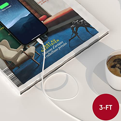 TALK WORKS USB C to Lightning Cable iPhone Charger 3ft Short Heavy Duty