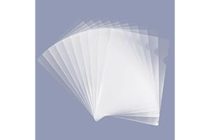 GOMRQING Clear Document Folder Copy Safe Project Pockets fits 8.5x11 Letter Size US Paper,10/30/50/100Pack L-Type Plastic Clear Paper Sleeves Protector Resume File Poly Jacket Folders Organizer in Transparent