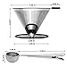 ONME Pour Over Coffee Maker Dirpper 18\8 (304) Stainless Steel Reusable Drip Coffee Filter with A Single Serve Cup Up to 4 Cups