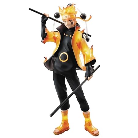 Siyushop Naruto Shippuden: Uzumaki Naruto GEM PVC-Figur - Enthält Waffen und austauschbare Gesichter - Hohe 20CM