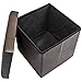 Sorbus Storage Ottoman Bench, Folding Cube Ottoman, Great for Hassock, Foot Stool, Seat, Coffee Table, Storage Chest, and More Contemporary, Faux Leather (Chocolate)