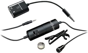 Audio-Technica ATR-3350IS Omnidirectional Condenser Lavalier Mic with Smartphone Adapter