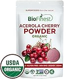 Biofinest Acerola Cherry Juice Powder - 100% Pure Freeze-Dried Antioxidant Superfood - USDA Organic Vegan Raw Non-GMO - Boost Digestion Weight Loss - for Smoothie Beverage Blend (4 oz Resealable Bag)