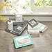 Nadia Bathroom Accessories Set , 5-Pcs Bath Room Sets Of Teal / Grey Soap Dispenser , Toothbrush Holder , Decorative Tray , 2 X Hand Towels