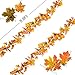 DearHouse 2 Pack Fall Garland Maple Leaf, 5.9Ft/Piece Hanging Vine Garland Artificial Autumn Garland Thanksgiving Decor for Home Wedding Fireplace Party Christmas (Yellow)